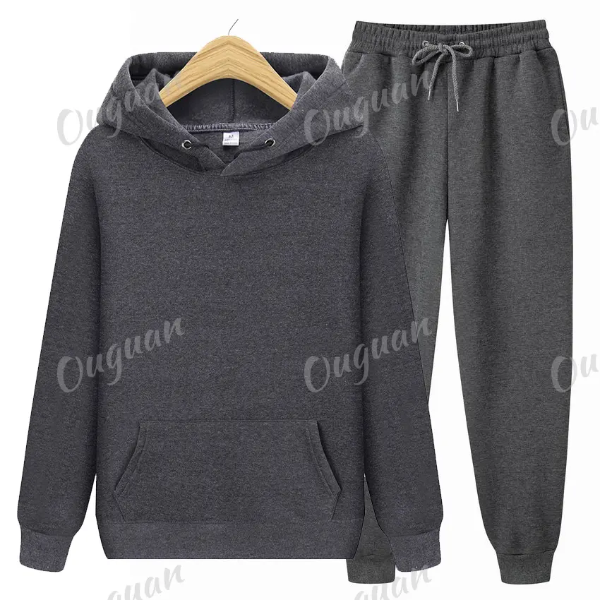 Ensemble sweat à capuche + pantalon pour homme, sweat-shirt à capuche, pantalon de survêtement à la mode