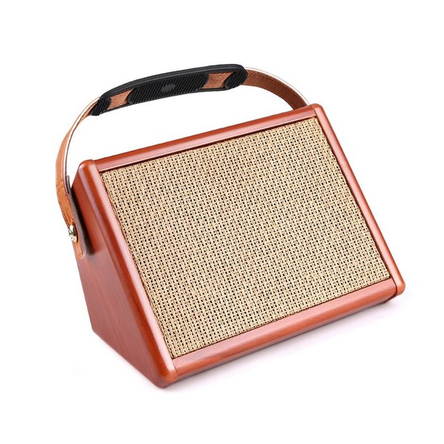 AC-15 15W Acoustic Guitar Amplifier Amp BT Speaker with Microphone Input Supports Volume Bass Treble Control Reverb Effect