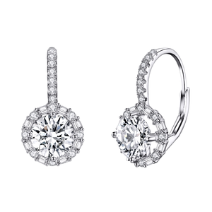 Boucles d'oreilles créoles de luxe en argent sterling 925 avec zircon cubique, bijoux modernes pour femmes, cadeau de fête et de mariage SCE508 - Product Image 1
