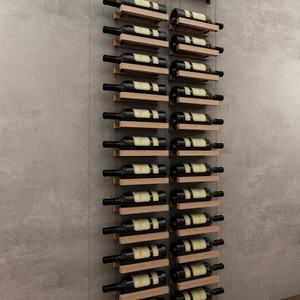 Étagère Murale Flottante Moderne en Bois Massif Écologique Minimaliste <span class=keywords><strong>pour</strong></span> Bouteilles de Vin, Réglable, en Acier Inoxydable Personnalisable - Product Image 6