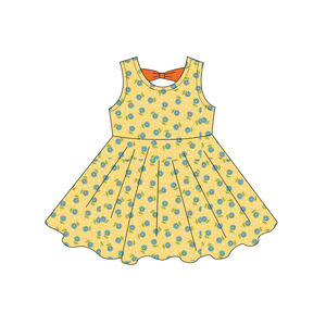 Preventa al por mayor: Vestidos de verano para niños con estampado floral de algodón orgánico suave, estilo boutique Trendyism, precio de fábrica, MOQ 5. - Product Image 3