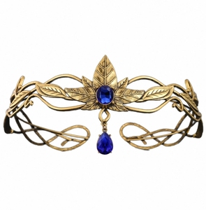 إكسسوار شعر نسائي عتيق للتنكر، مجوهرات للجبهة، تاج أوراق الشجر من السبائك بتصميم قديم، عصابة رأس - Product Image 6