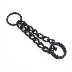 Venta al por mayor de metal hierro negro/latón antiguo martingala media cadena collar gargantilla perro Collar con <span class=keywords><strong>1</strong></span> pulgada 25MM O anillo cadena martingala - Product Image 5