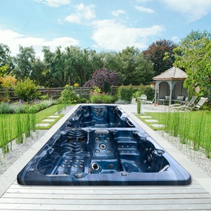Spa de natation extérieur moderne Balboa, bain à remous autoportant en acrylique à deux zones pour la natation et le surf, grande <span class=keywords><strong>piscine</strong></span> sans fin - Product Image 1