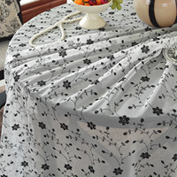 Nappe ronde en polyester de style pastoral français, nappe en tulle européenne haut de gamme