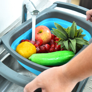Foldable Fruit Drain Basket Extendable Kitchen Sink Vegetable Washing Strainer Draining Tray - Product Image 1