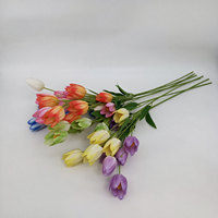 Vente en gros de fleurs artificielles en soie, tulipes dégradées à longue tige de 83 cm, tulipes artificielles personnalisées pour la décoration florale de mariage et de la maison