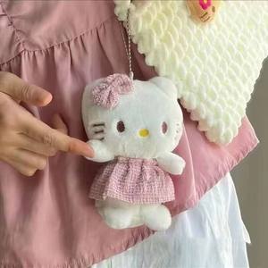 Pendentif en peluche Hello Kitty pour sacs de filles, petite poupée mignonne avec rembourrage en coton PP, porte-clés en peluche Hello Kitty, cadeau - Product Image 2