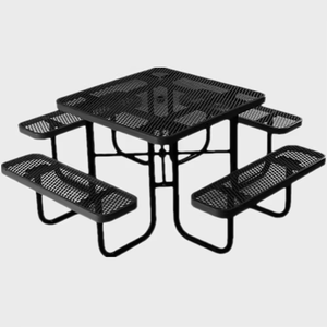 Table de pique-nique carrée en métal commerciale de 46 pouces pour extérieur table à manger en acier <span class=keywords><strong>avec</strong></span> trou pour <span class=keywords><strong>parasol</strong></span> - Product Image 4