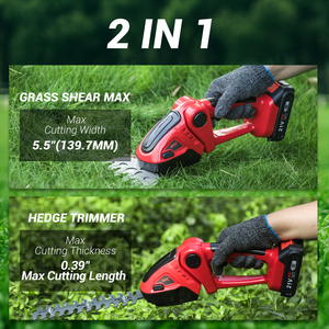 Pil ve şarj cihazı ile elektrikli Mini çit düzeltici, bahçe, çim, Yard için <span class=keywords><strong>2</strong></span> 1 fırça çim kesici + çit makasları - Product Image 5