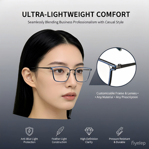 Gafas de Prescripción con Montura Óptica de Titanio XPZ, Unisex, con Bloqueo de Luz Azul, para Miopía, Uso Diario, Regreso a Clases, Venta al Por Mayor de Fábrica - Product Image 6