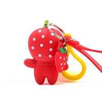 Porte-clés poubelle mignon multifonctionnel en PVC souple 3D personnalisé, écologique et durable