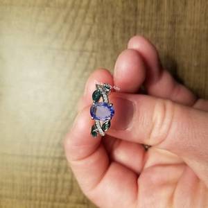 Bague en Tanzanite Bleue Naturelle, Pierre Précieuse Ovale, Motif Feuille, Bijou d'Anniversaire de Mariage, Pierre de Naissance de Décembre pour Femme - Product Image 4