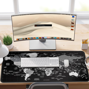 Tapis de souris de jeu carte du monde <span class=keywords><strong>XXL</strong></span> 35.4x 15.7in Base en caoutchouc antidérapante avec bords cousus Tapis de souris étanche pour bureau pour joueurs - Product Image 5