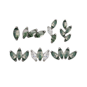 Mode Helix Oorbel Labret Piercing Sieraden Eeuwige Astm F136 Titanium 16G Mos Agaat Steen Lip Neus Ringen Body Sieraden Gzn - Product Image 1