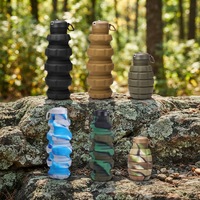 Bouteille d'eau sport en silicone écologique de 500 ml, en forme de grenade, qualité alimentaire, à boire directement, compatible lave-vaisselle, unisexe, pour les voyages et la randonnée