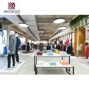 Personalizzare i moderni espositori per <span class=keywords><strong>abbigliamento</strong></span> galleggiante e angolare a 6 scaffali in legno per <span class=keywords><strong>l</strong></span>'interior Design del negozio al dettaglio - Product Image 5