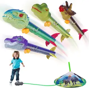 迪诺冲击波火箭发射器儿童户外家庭娱乐跳跃活动儿童与4恐龙玩具火箭