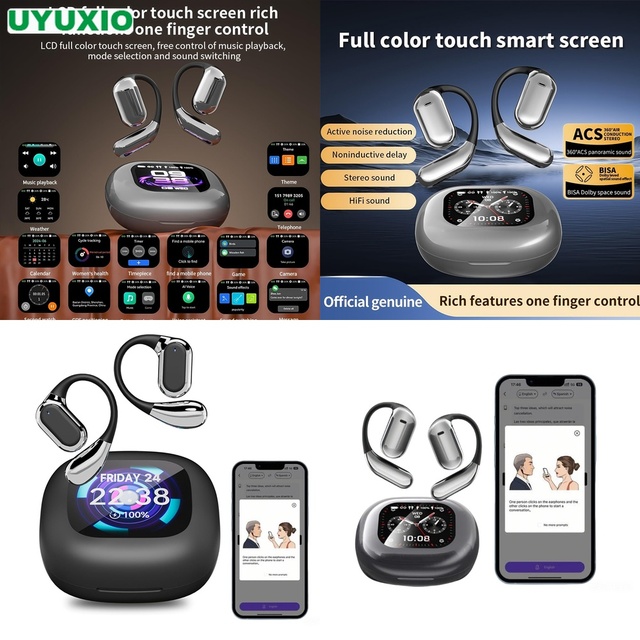 Portable AI Translation Earbuds 144 Languages Wireless Open Ear Headset Real Time Voice Translator for Sightseeing Tour Use