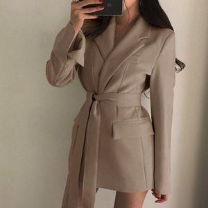 Blazer Casual <span class=keywords><strong>da</strong></span> <span class=keywords><strong>Donna</strong></span> con Cintura, Giacca con Revers a Maniche Lunghe <span class=keywords><strong>da</strong></span> <span class=keywords><strong>Lavoro</strong></span> per Ufficio - Product Image 4