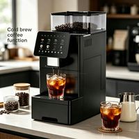 Machine à café entièrement automatique pour hôtel, café, bureau, usage commercial, avec écran tactile, annonce vocale, café froid, du grain à la tasse