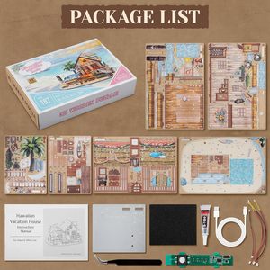 Kit <span class=keywords><strong>de</strong></span> maison <span class=keywords><strong>de</strong></span> plage hawaïenne avec LED - Maison <span class=keywords><strong>de</strong></span> poupée à construire soi-même, puzzles <span class=keywords><strong>en</strong></span> <span class=keywords><strong>bois</strong></span> 3D pour adultes, <span class=keywords><strong>jouet</strong></span> <span class=keywords><strong>de</strong></span> <span class=keywords><strong>construction</strong></span> - Product Image 5