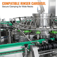 Machines industrielles de lavage, rinçage, remplissage et bouchage de bouteilles en verre et PET pour eau potable pure et minérale, haute vitesse, 330 ml et 500 ml