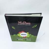 Buku Menu Makanan Barat Sampul Keras Kustom Cetak Warna Penuh Katalog Daftar Anggur Hotel Restoran