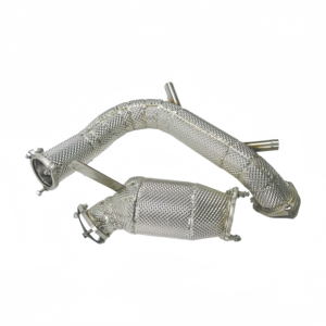 Tuyau de descente en acier inoxydable haut de gamme à haut débit avec bouclier thermique, stock important et livraison rapide pour <span class=keywords><strong>Audi</strong></span> A4/A4L/A5/Q5 B9.5 <span class=keywords><strong>A6</strong></span> A7 C8 2.0T - Product Image 5