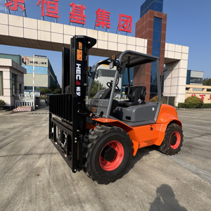 Chariot élévateur diesel tout terrain <span class=keywords><strong>HECA</strong></span> 2.5t-3.5t 6m mât à 3 étages 4WD/2WD pneumatique/pneu solide rotateur de pince de papier - Product Image 1