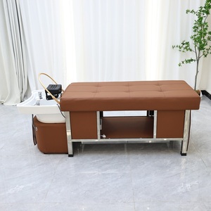 Lit de massage <span class=keywords><strong>professionnel</strong></span> pour salon de coiffure, lit de lavage de cheveux doux, lit de spa pour la tête, circulation d'eau, salon de coiffure - Product Image 2