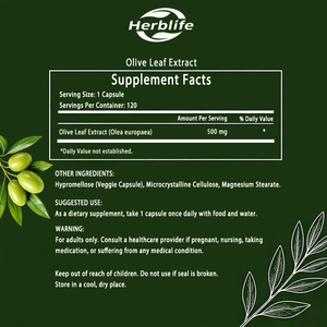 Cápsulas de Extracto de Hoja de Olivo Personalizadas OEM ODM, 120 Cápsulas Vegetales, Suplemento Dietético Herbal Antioxidante y de Apoyo Inmunológico - Product Image 2