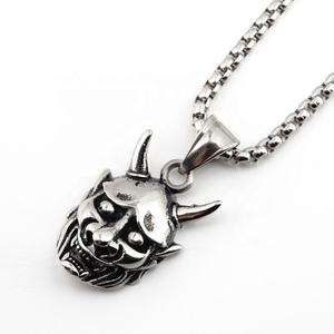 Joyería Zoryn para Hombre, Collar con Colgante de Máscara Hannya Japonesa Gótica de Acero Inoxidable, Venta al por Mayor, Tamaños Grande y Pequeño - Product Image 4