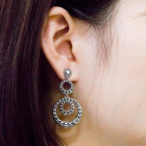 Boucles d'oreilles pendantes vintage en argent 925, design géométrique, bijoux pour femmes à porter au quotidien - Product Image 3