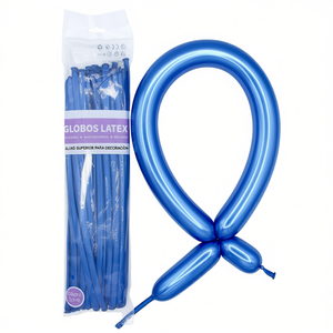 Party Love Latex <b>Balloons</b> 260 Blue Chrome 50pcs Pack For Decoration - Product Image 2
