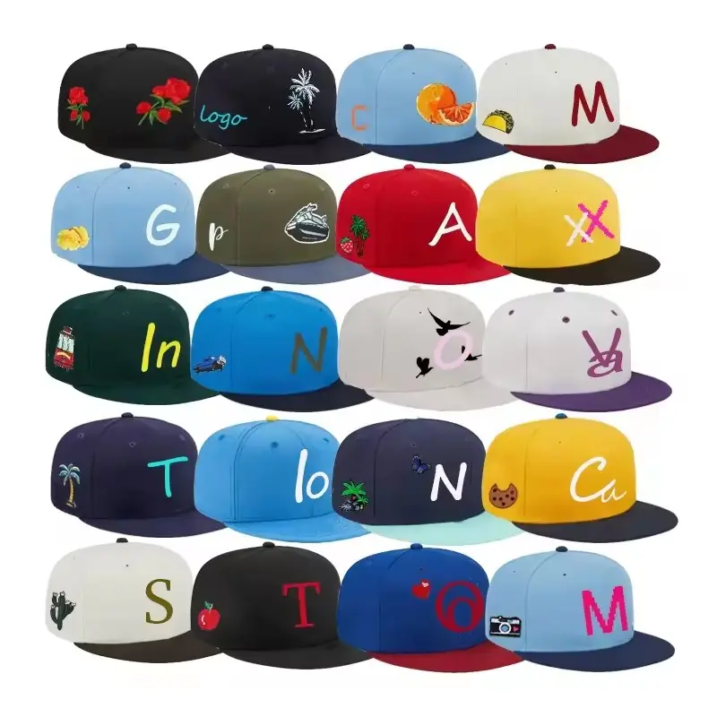 Wholesale New Gorras Fitted Hats With Outdoor Snapback Sport Baseball Cap Custom 6 Panel Adults Classic Hat for team