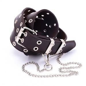 Nouvelle ceinture large pour femme style punk à double rangée de boutons, boucle ardillon en alliage, décoration chaîne, marque Jessi, largeur 3,3 cm, longueur 110 cm - Product Image 1