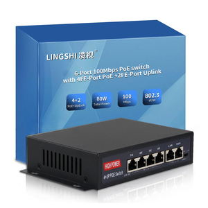 Conmutador Ethernet PoE no administrado de montaje en rack de 4 puertos AI, conmutador de red PoE de 100Mbps, VLAN compatible con cámara CCTV - Product Image 2