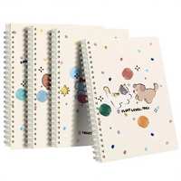 Carnet à spirales au design esthétique et mignon, 60 feuilles A5 avec couverture en cuir, reliure en papier, cadeau idéal