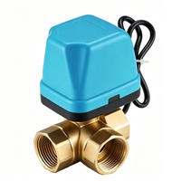 Válvulas de bola motorizadas de latón de 3 vías modelo TK-261 del fabricante, con rosca hembra, para unidades de fan coil HVAC, válvulas eléctricas OEM