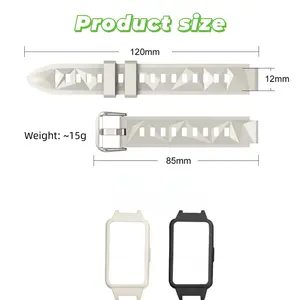 Funda + <span class=keywords><strong>Correa</strong></span> para <span class=keywords><strong>Huawei</strong></span> <span class=keywords><strong>Band</strong></span> <span class=keywords><strong>6</strong></span> 6Pro 6NFC 7, Brazalete Deportivo Flexible de Silicona con Cristales de Hielo y Diamantes para Honor <span class=keywords><strong>Band</strong></span> <span class=keywords><strong>6</strong></span> 7 <span class=keywords><strong>Correa</strong></span> - Product Image 4