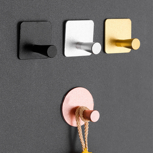 Appendiabiti ganci adesivi in alluminio <span class=keywords><strong>porta</strong></span> <span class=keywords><strong>asciugamani</strong></span> senza foratura <span class=keywords><strong>bagno</strong></span> cucina gancio asciugamano montato a parete per <span class=keywords><strong>bagno</strong></span> - Product Image 3