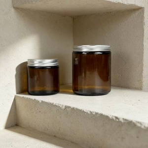Wholesale Amber Candle Glass <b>Jar</b> Silk Screen logo 30g 50g 60g 100g <b>Empty</b> Wide-mouth Body Scrub <b>Jar</b> - Product Image 1