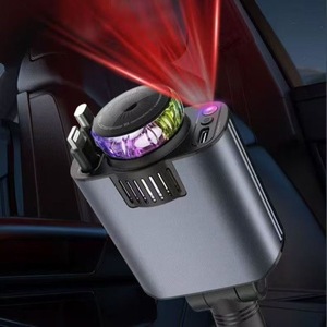 <b>Car</b> Charger 45W Fast Charging With Retractable Cable Aroma <b>Diffuser</b> Starry Light <b>For</b> <b>Car</b> Interior - Product Image 3