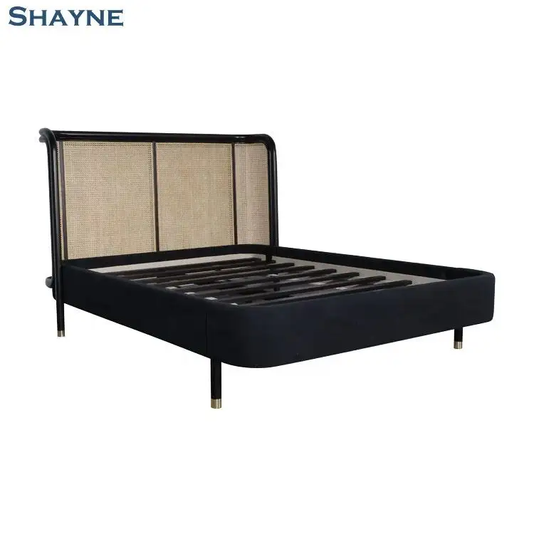 SMC-11 2024 Série Shane Cama de quarto de madeira maciça clássica de tecido americano personalizado de luxo de fábrica novo design