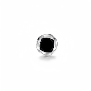 Orecchini a Cerchio Intrecciato con Onice Nero Incastonato, Orecchini a Piercing Rotondi Minimalisti Unisex - Product Image 3