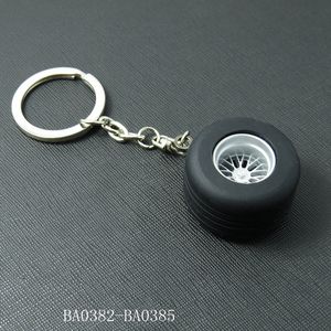 الإطارات المعدنية المفاتيح 3D سيارة الإطارات المستديرة هدية إعلانية عجلة المطاط كيرينغ - Product Image 3