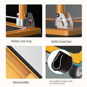 Chariot à plateforme à quatre roues en métal 70*50cm, chariot de stockage plat pour la logistique, chariot à main, chariot à plateau pliable - Product Image 4