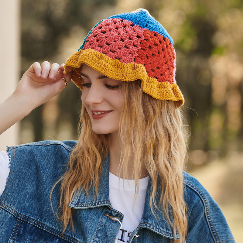 2023 New Fashion Crochet Bucket Hat with Ruffles - W2495