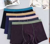 Caleçons boxers mi-hauts respirants en coton pour hommes avec logo tricoté à la taille, sous-vêtements rouges sexy, culottes jetables en soie de haute qualité